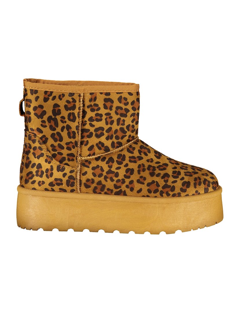 Botins Senhora Castanho com Padrão Leopardo