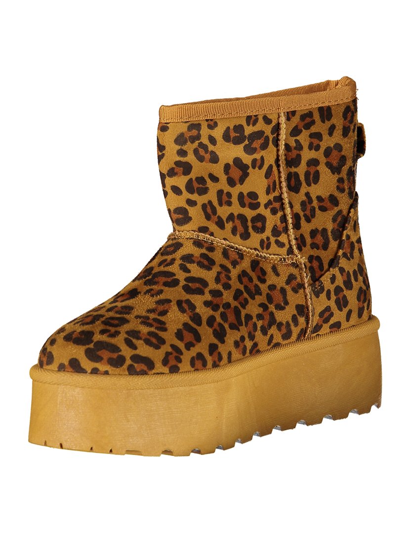 Botins Senhora Castanho com Padrão Leopardo