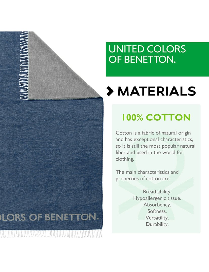 Manta Bicolor Rainbow Azul/Cinzento