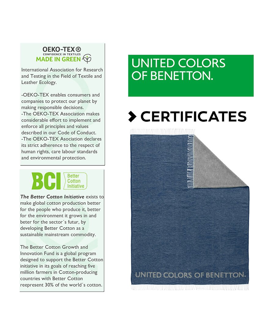 Manta Bicolor Rainbow Azul/Cinzento