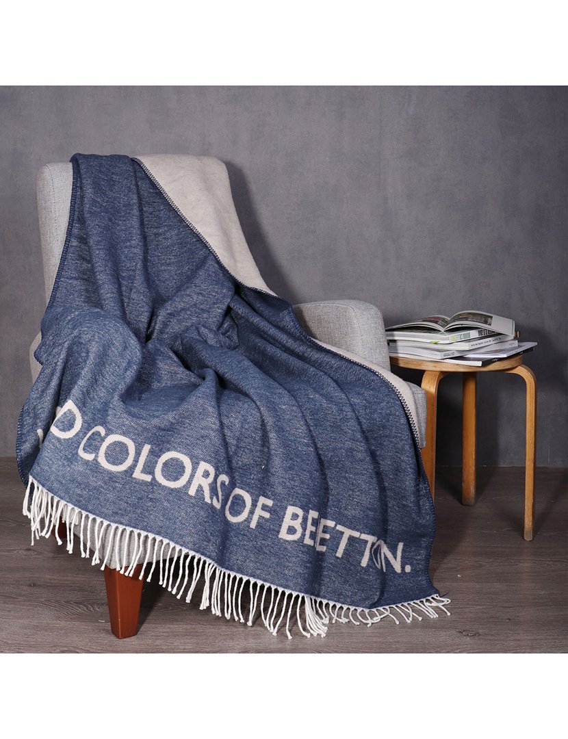 Manta Bicolor Rainbow Azul/Cinzento