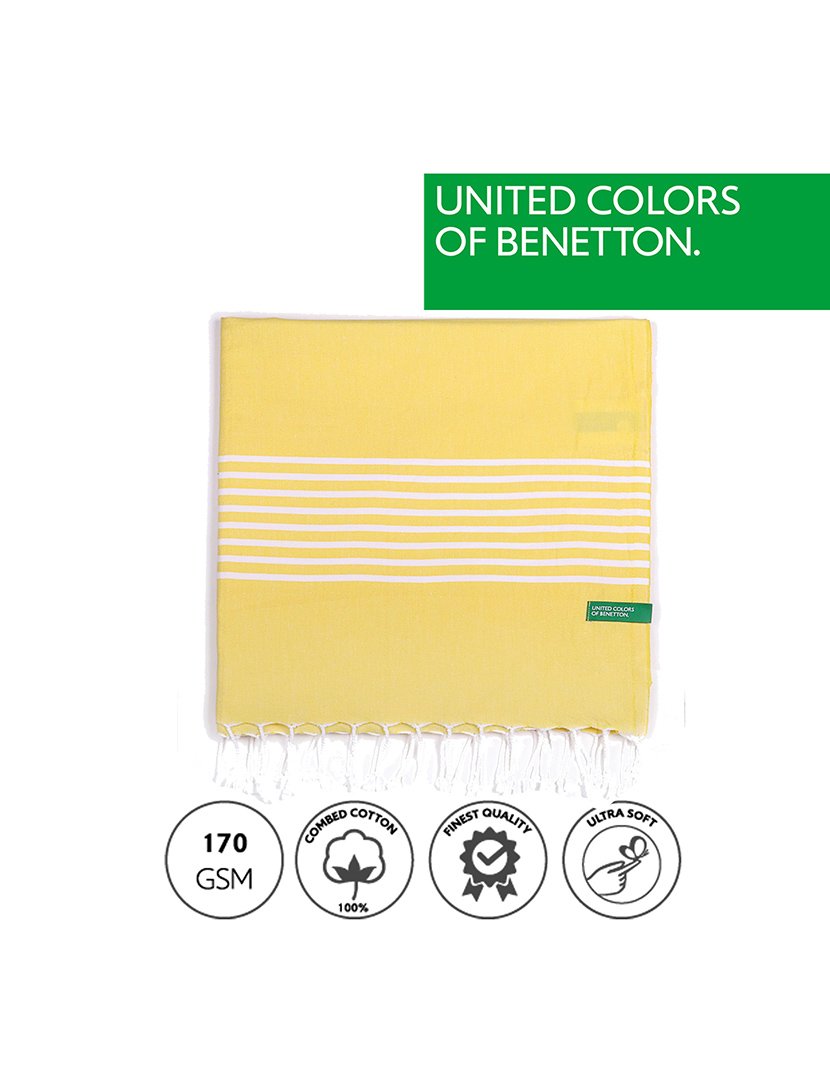 Toalha Praia Riscas Amarelo 80x165 cm