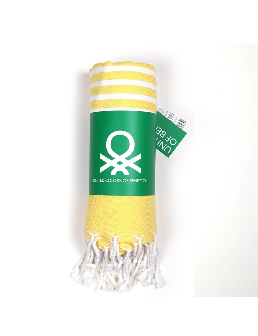 Toalha Praia Riscas Amarelo 80x165 cm