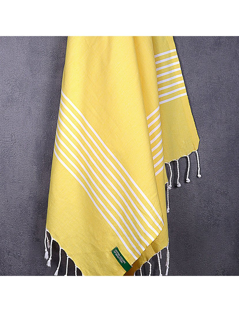 Toalha Praia Riscas Amarelo 80x165 cm