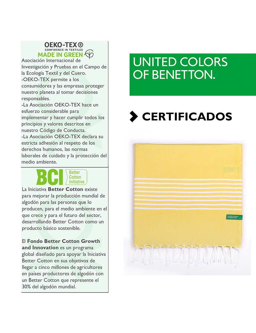 Toalha Praia Riscas Amarelo 80x165 cm