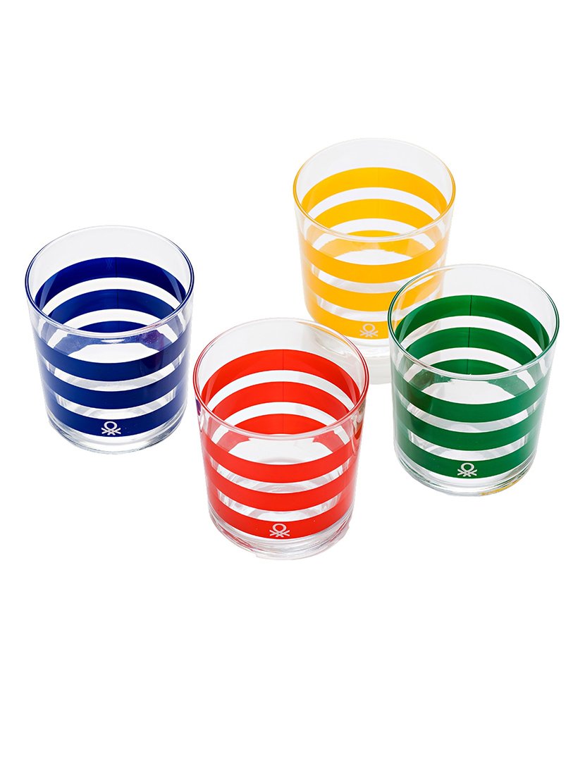 Conjunto 4 Copos Riscas Multicor