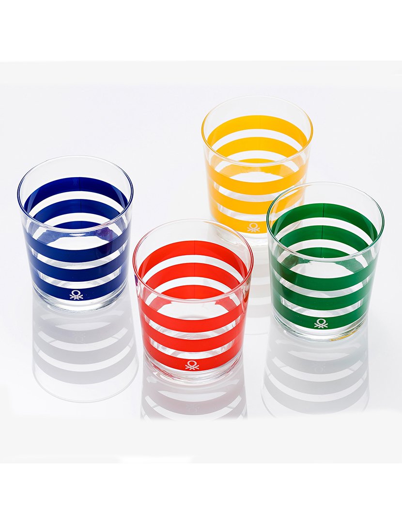 Conjunto 4 Copos Riscas Multicor