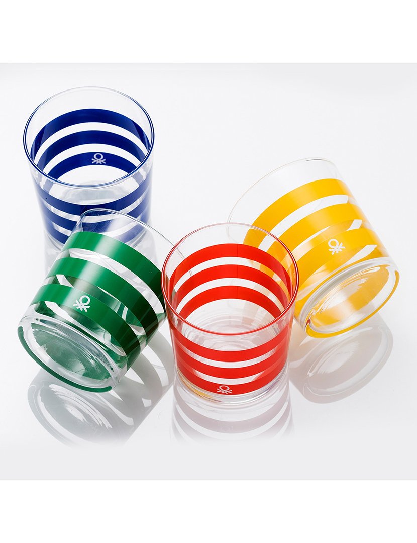 Conjunto 4 Copos Riscas Multicor