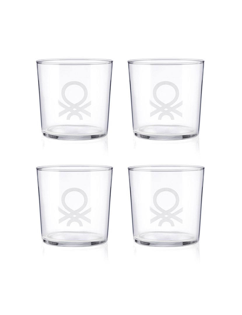 Conjunto 4 Copos Logo Branco