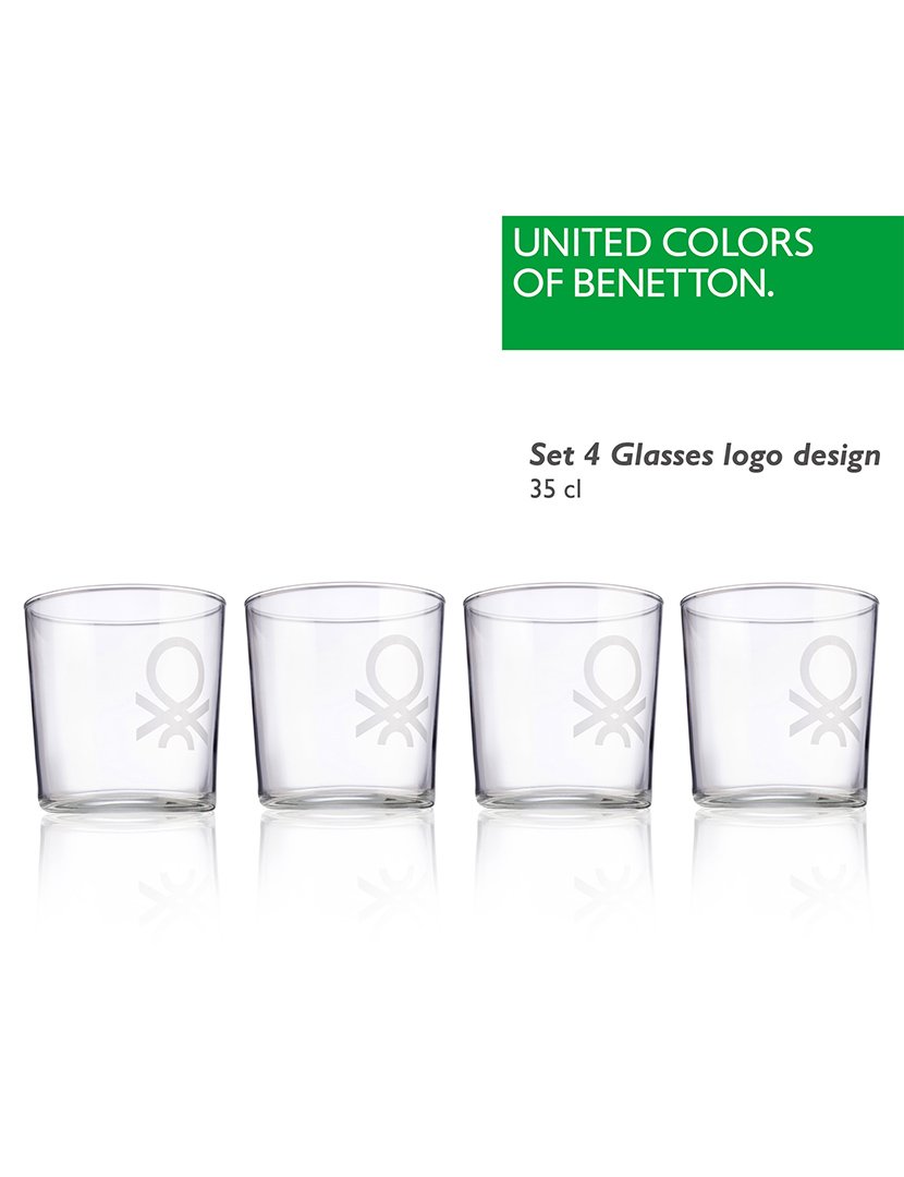 Conjunto 4 Copos Logo Branco