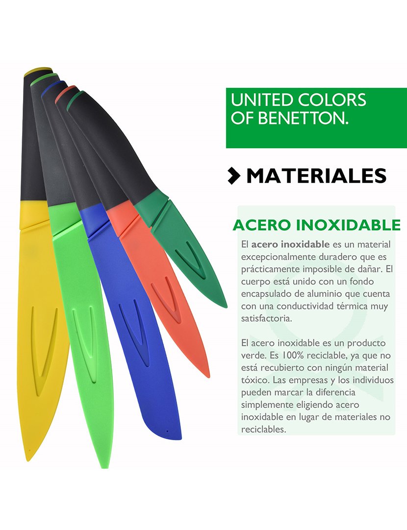 Conjunto 5 Facas Multicor