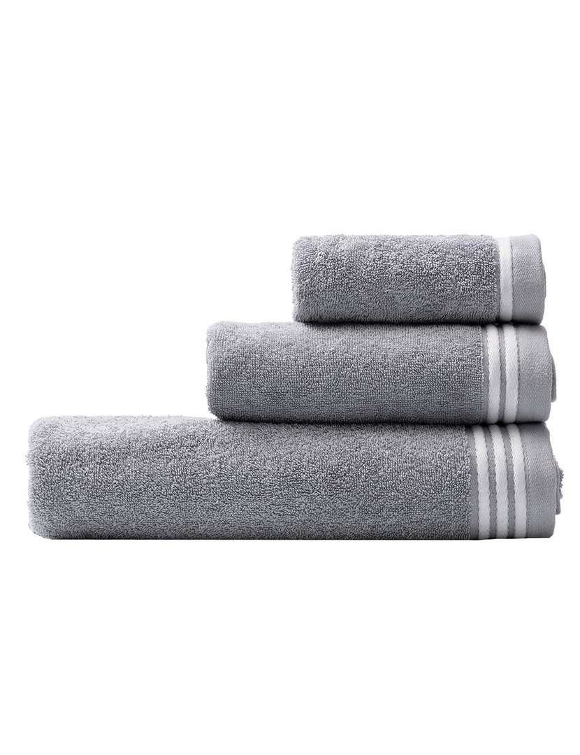 Conjunto 3 Toalhas Cinzento Logo