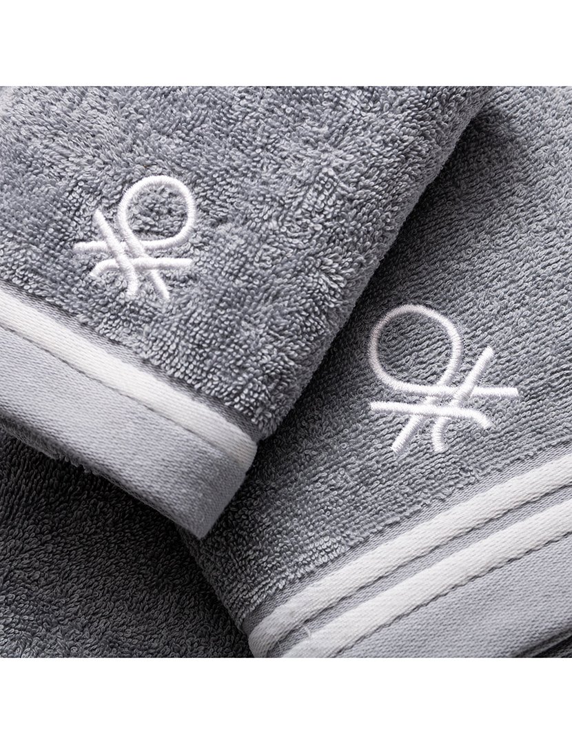 Conjunto 3 Toalhas Cinzento Logo