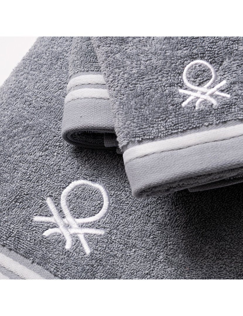 Conjunto 3 Toalhas Cinzento Logo