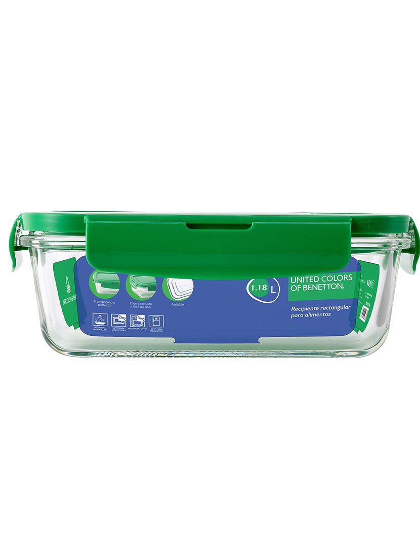 Caixa Hermética Rectangular Verde 1180 ml