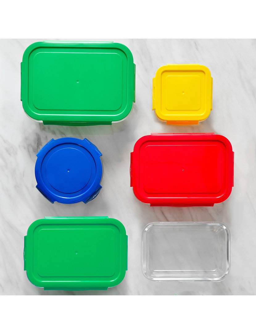 Caixa Hermética Rectangular Vermelho 840 ml