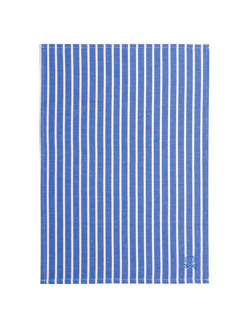 Conjunto Panos Cozinha Riscas Azul