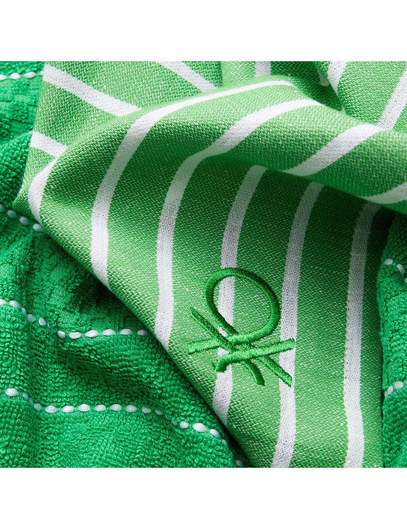 Conjunto Panos Cozinha Riscas Verde