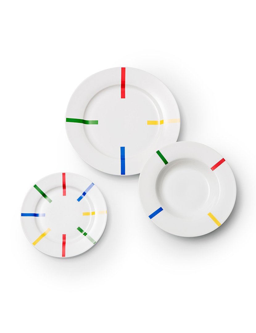 Serviço Loiça 12 peças Rainbow Riscas