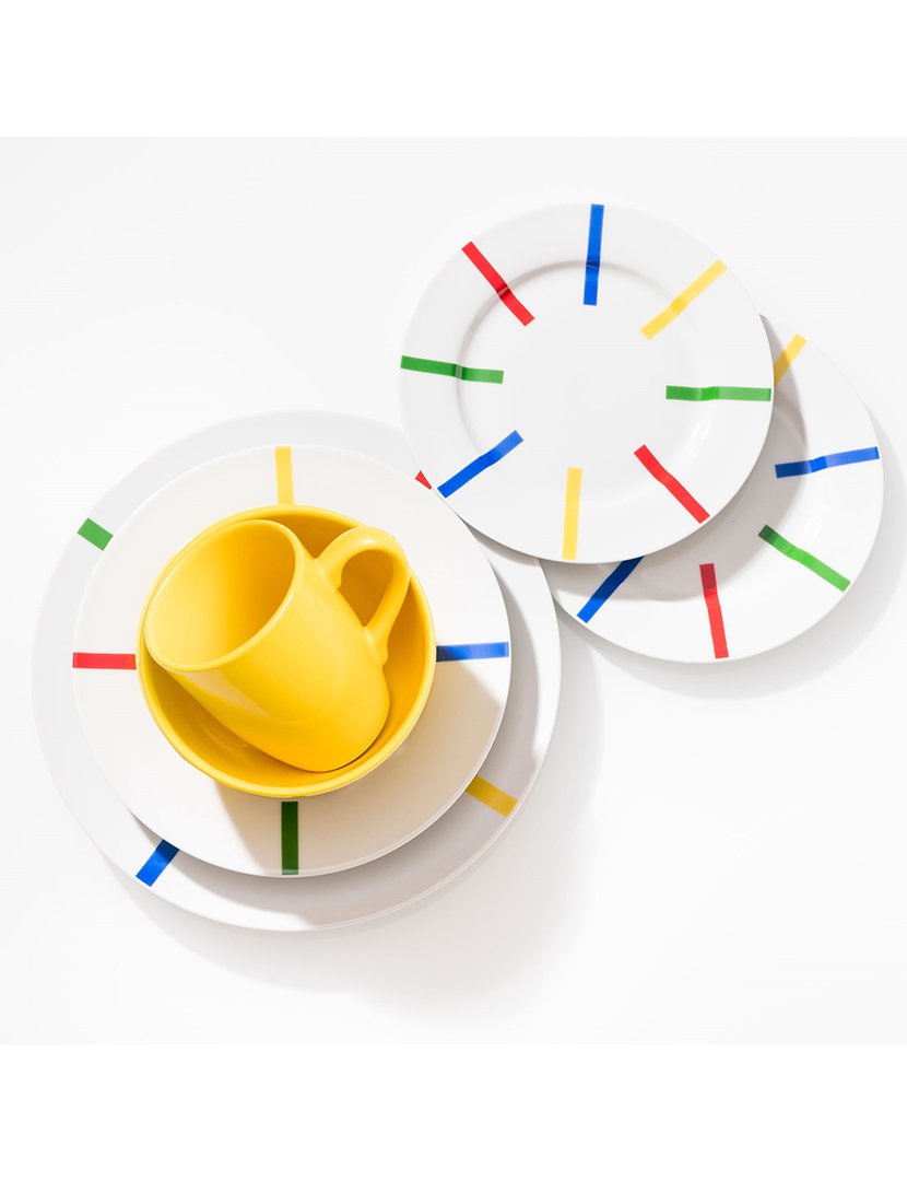 Serviço Loiça 12 peças Rainbow Riscas