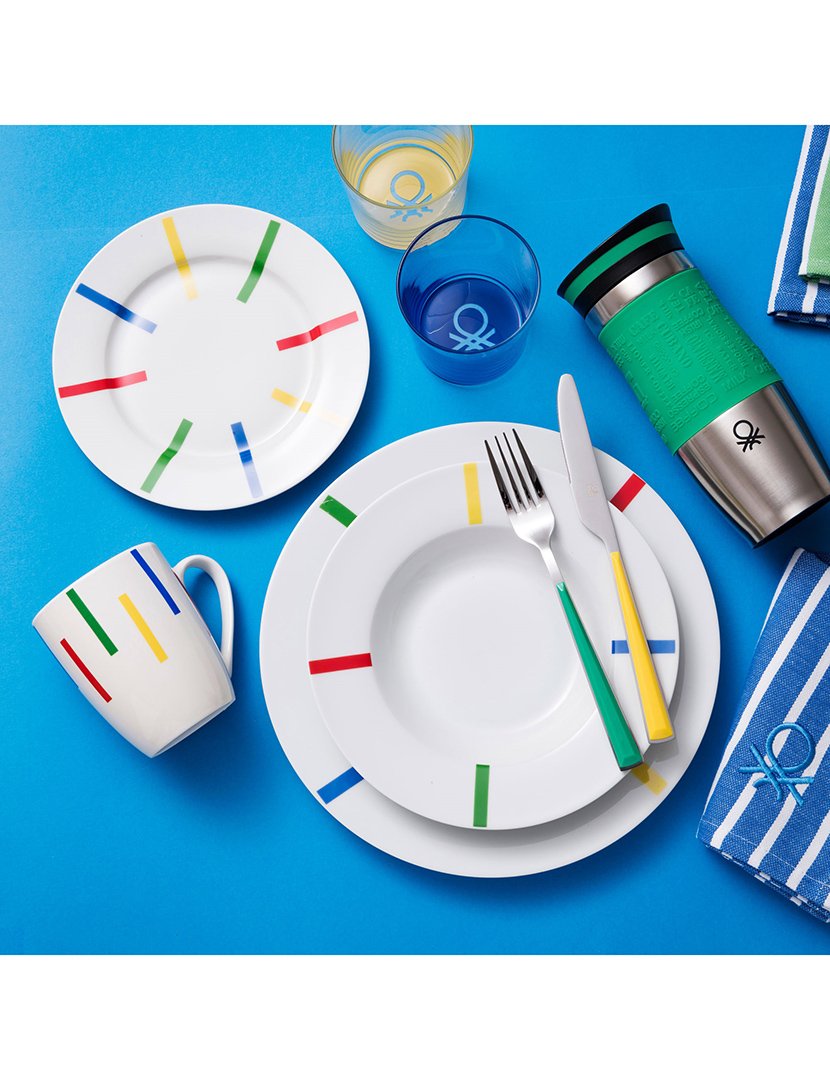 Serviço Loiça 12 peças Rainbow Riscas