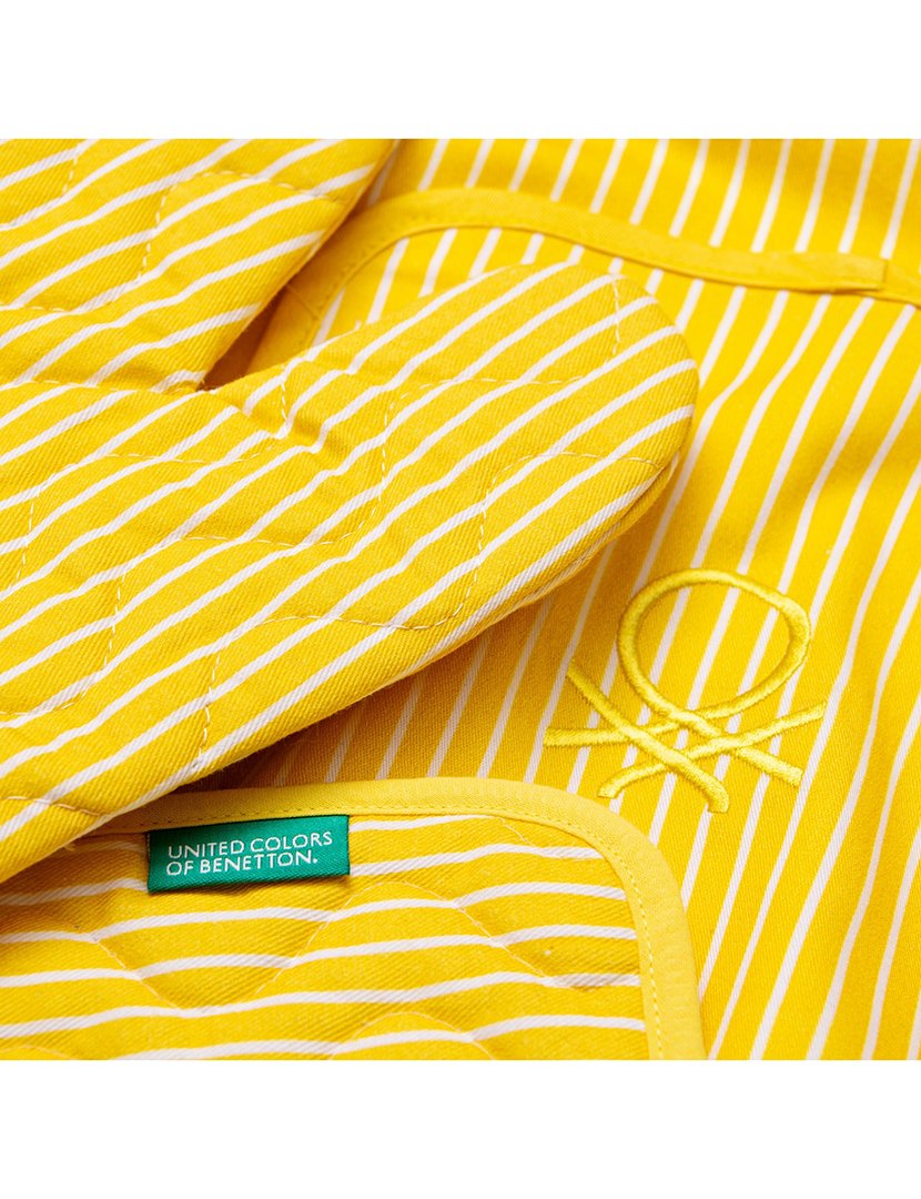 Conjunto Avental + Luvas Cozinha Amarelo