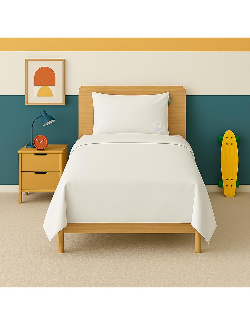 Conjunto Capa Edredon Branco/Cinza 155x220+80x80 cm