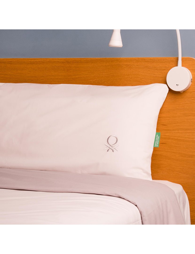 Conjunto Capa Edredon Branco/Cinza 155x220+80x80 cm