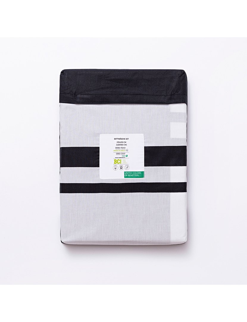 Conjunto Capa Edredon Black&White 200x200+80x80 cm