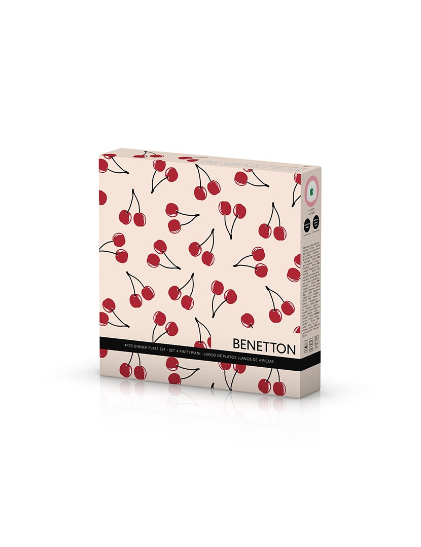 Conjunto 4 Pratos Fruits Rosa