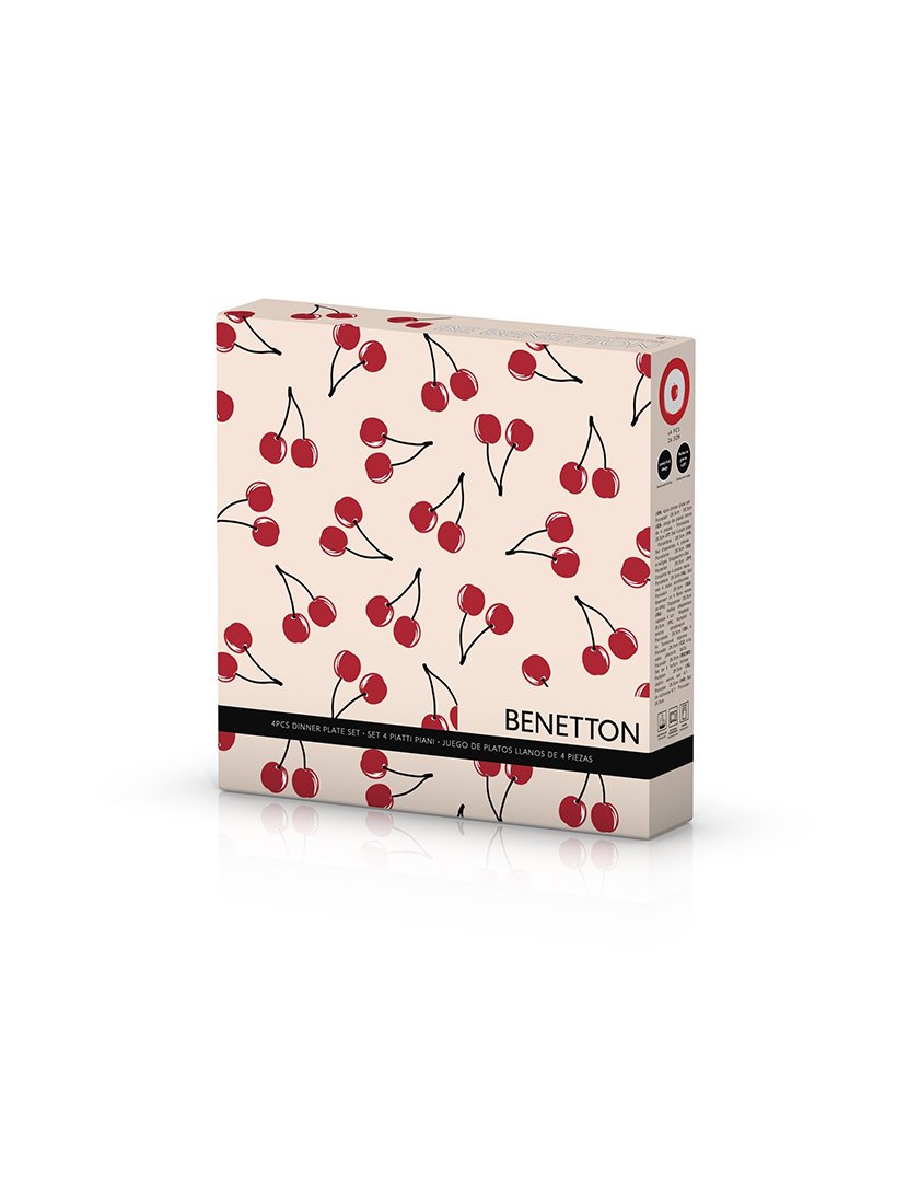 Conjunto 4 Pratos Fruits Vermelho