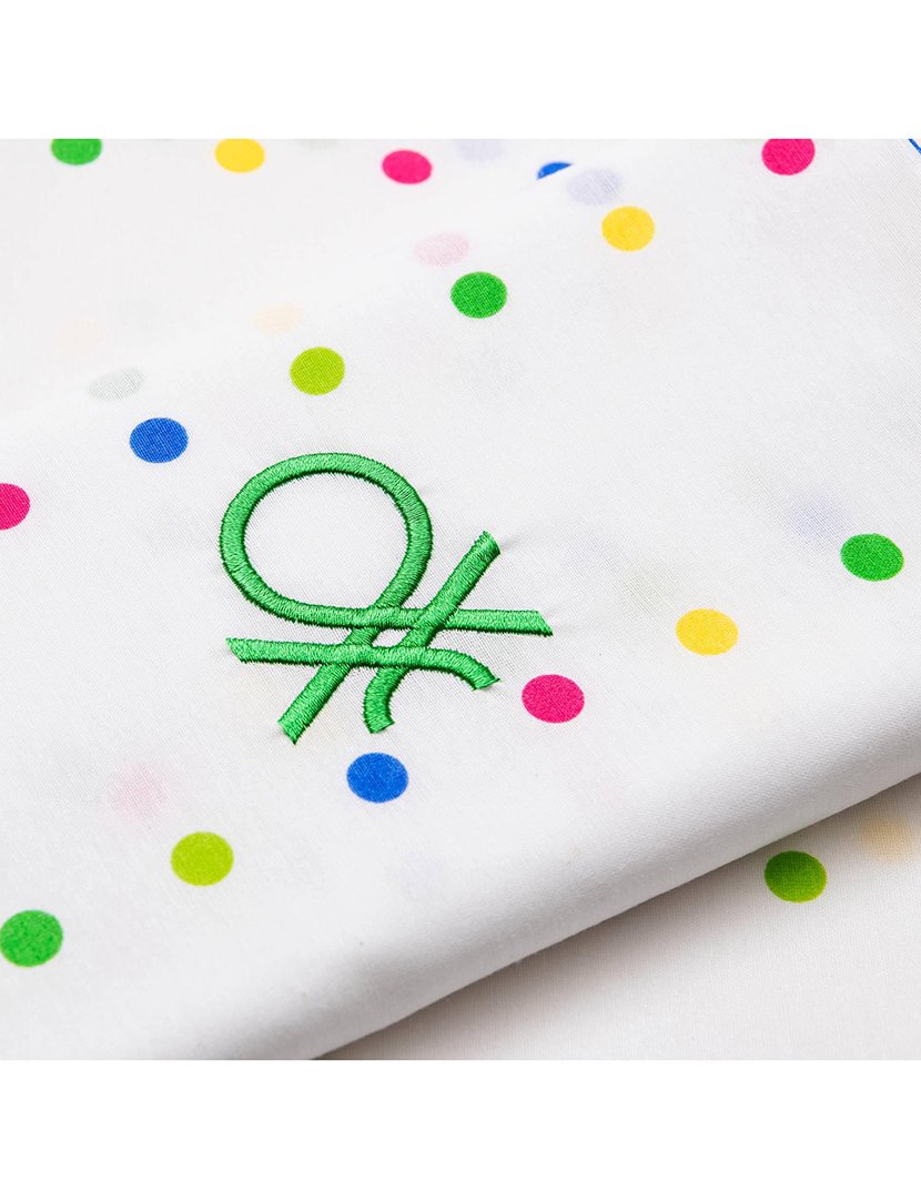 Conjunto Lençóis Branco Bolas 90x200x30+45x110cm