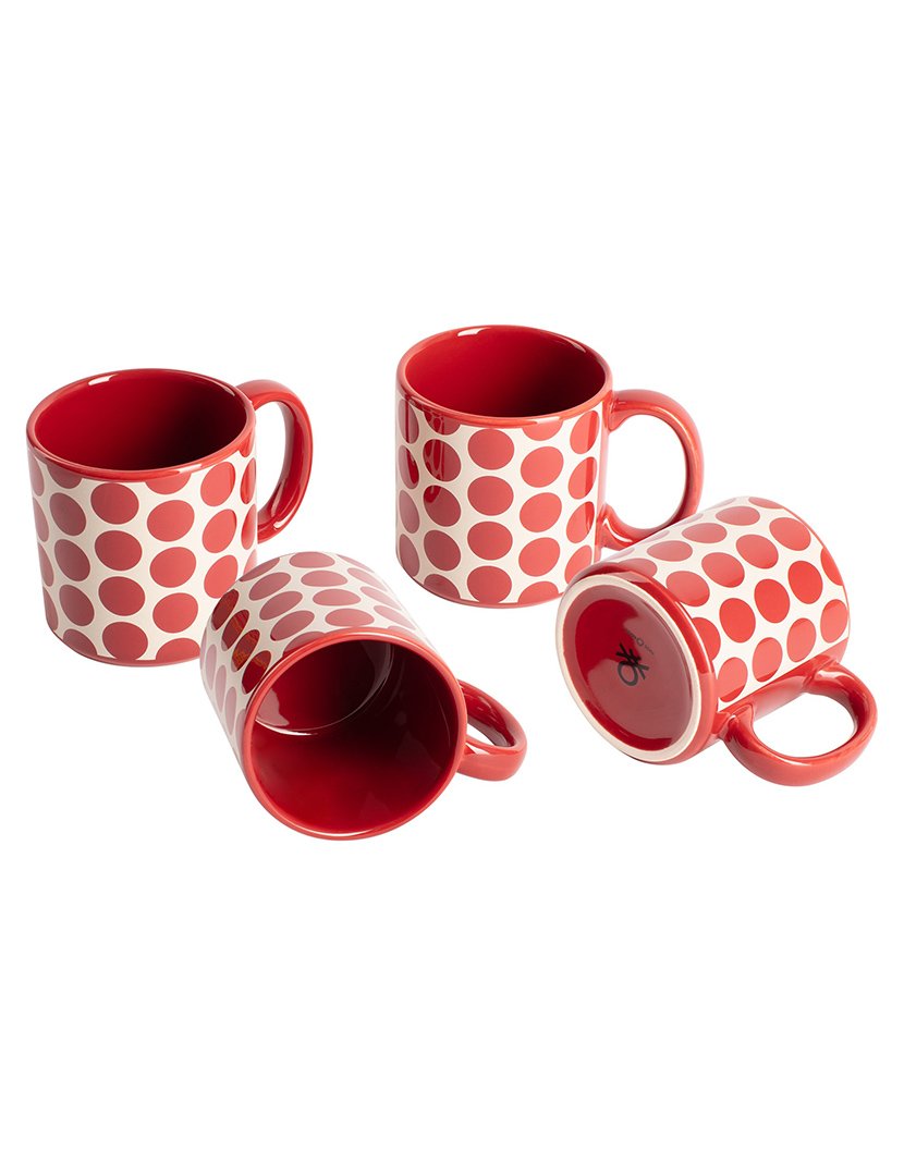 Conjunto 4 Canecas Bolas Vermelho