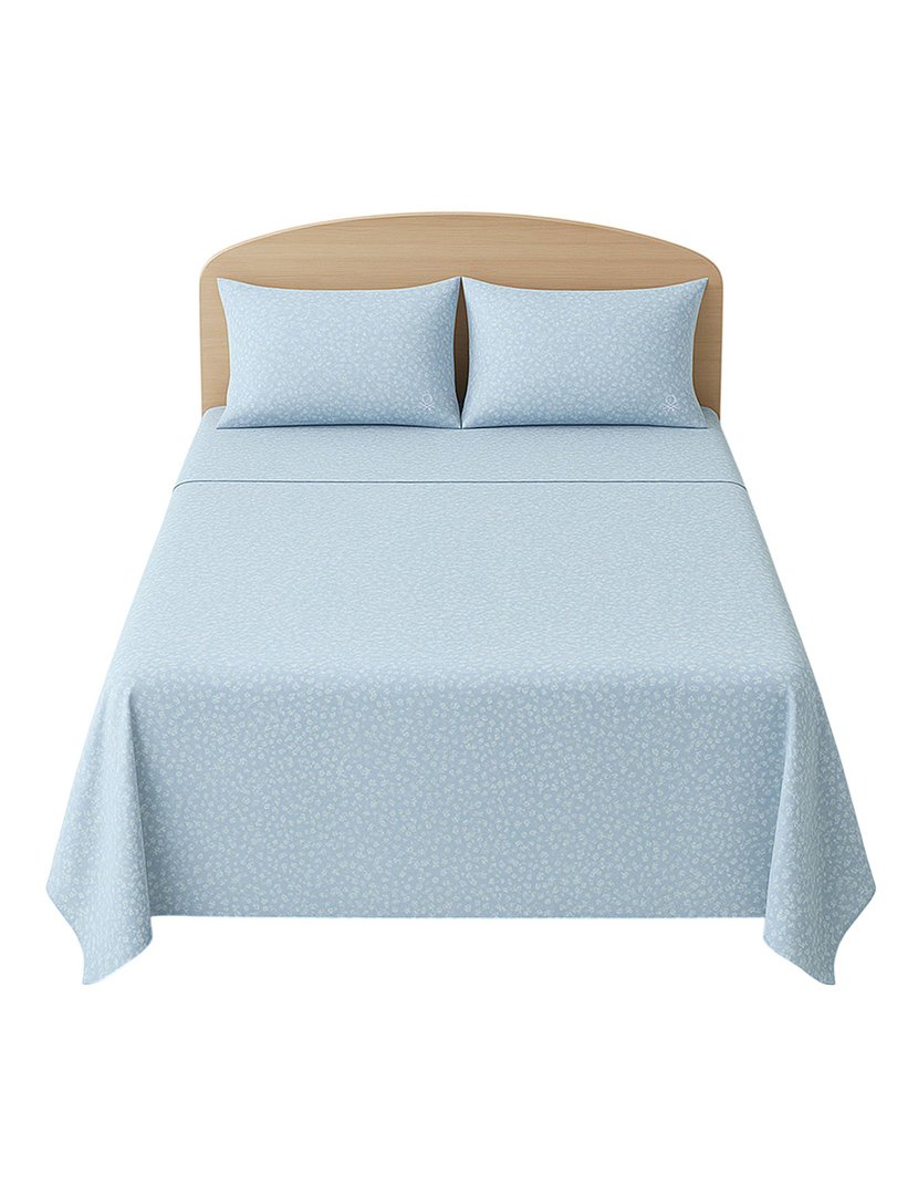 Conjunto Lençóis Azul Flo 135x200+28 cm