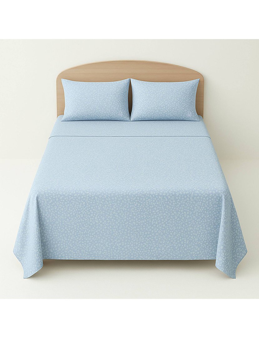 Conjunto Lençóis Azul Flo 135x200+28 cm