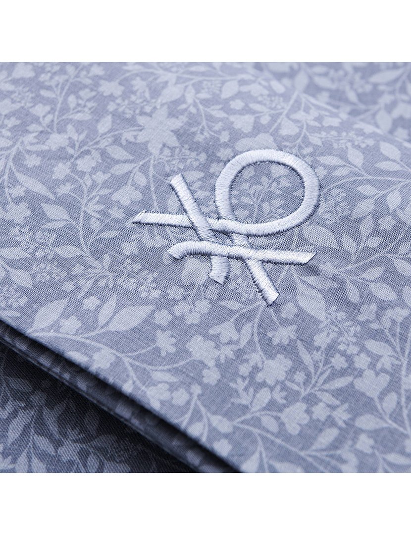 Conjunto Lençóis Azul Flo 135x200+28 cm