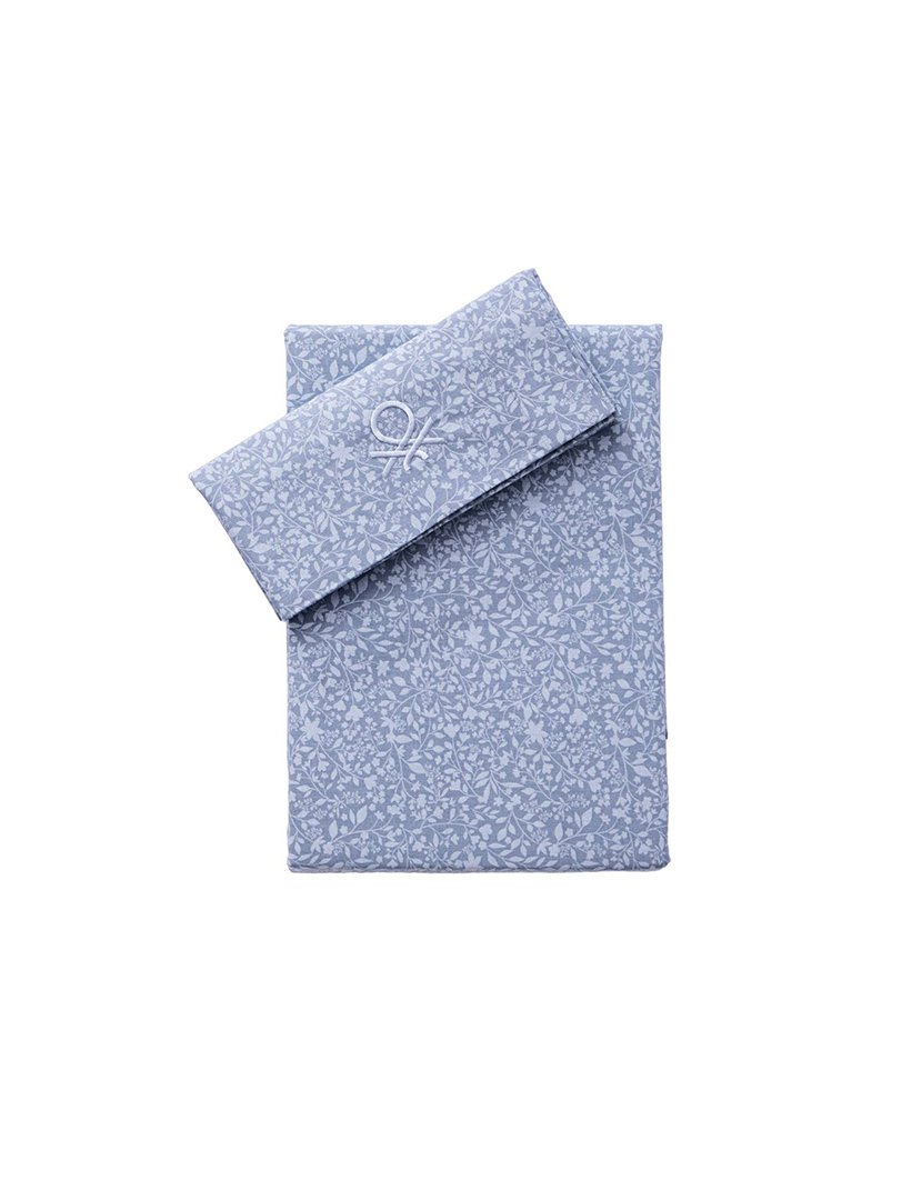 Conjunto Lençóis Azul Flo 135x200+28 cm