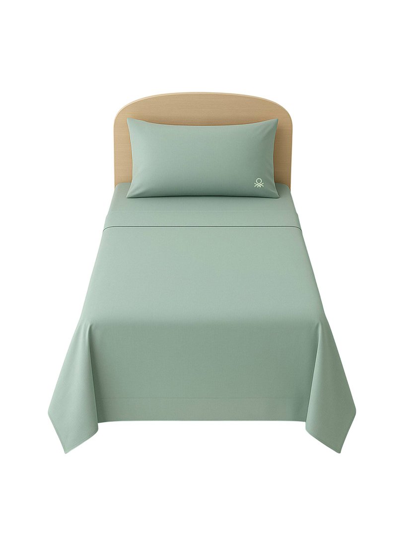 Conjunto Lençóis Verde Água 90x200x40+50x85 cm