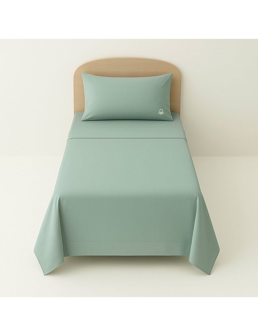 Conjunto Lençóis Verde Água 90x200x40+50x85 cm