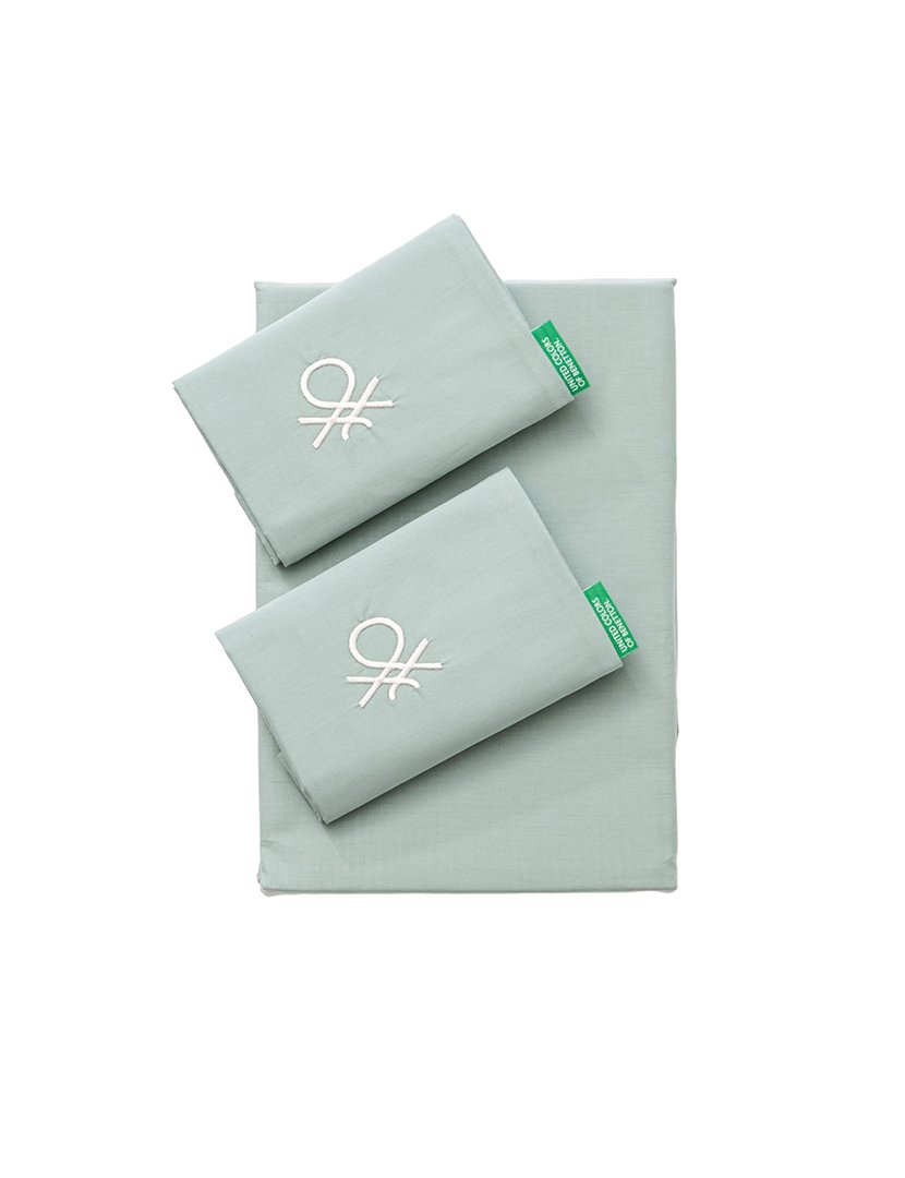 Conjunto Lençóis Verde Água 200x200x40+50x85 cm