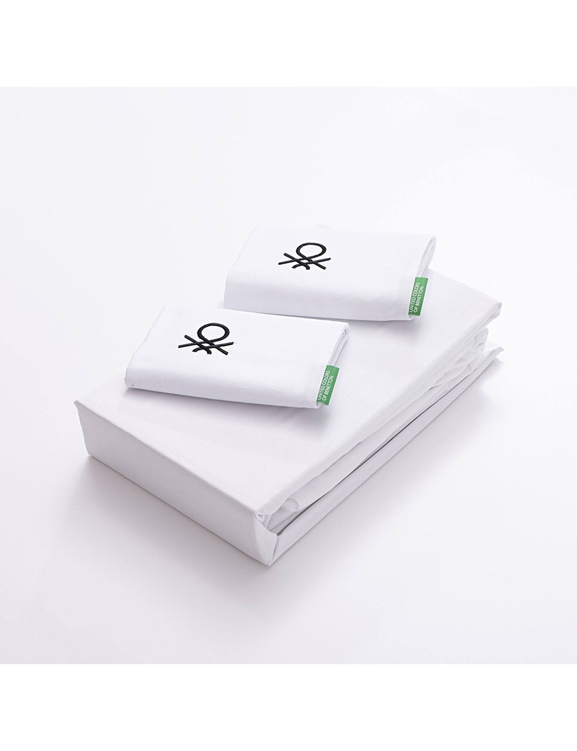 Conjunto Lençóis Brancos 120x200x25+50x80 cm