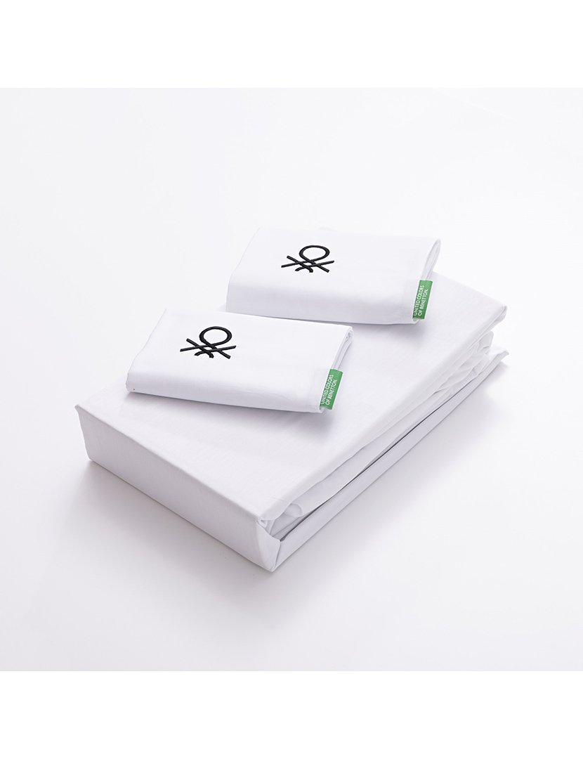 Conjunto Lençóis Brancos 120x200x25+50x80 cm