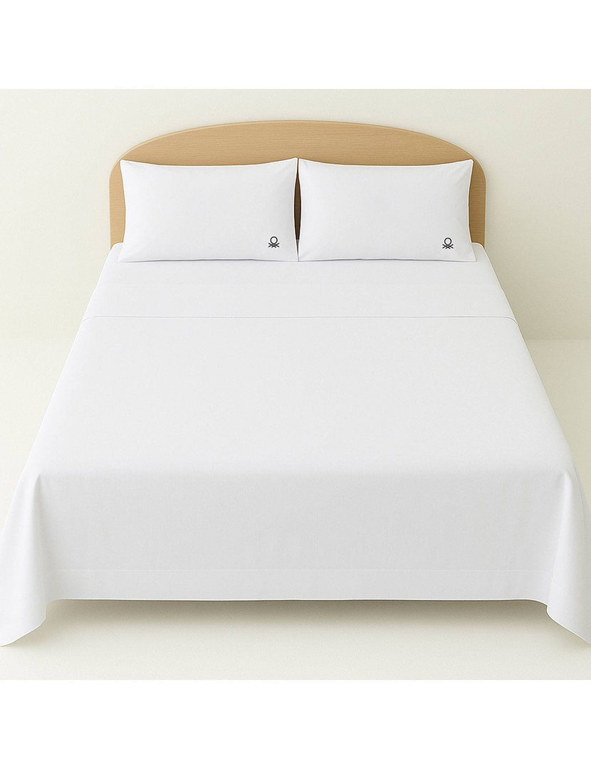 Conjunto Lençóis Brancos 200x200x30+50x80 cm