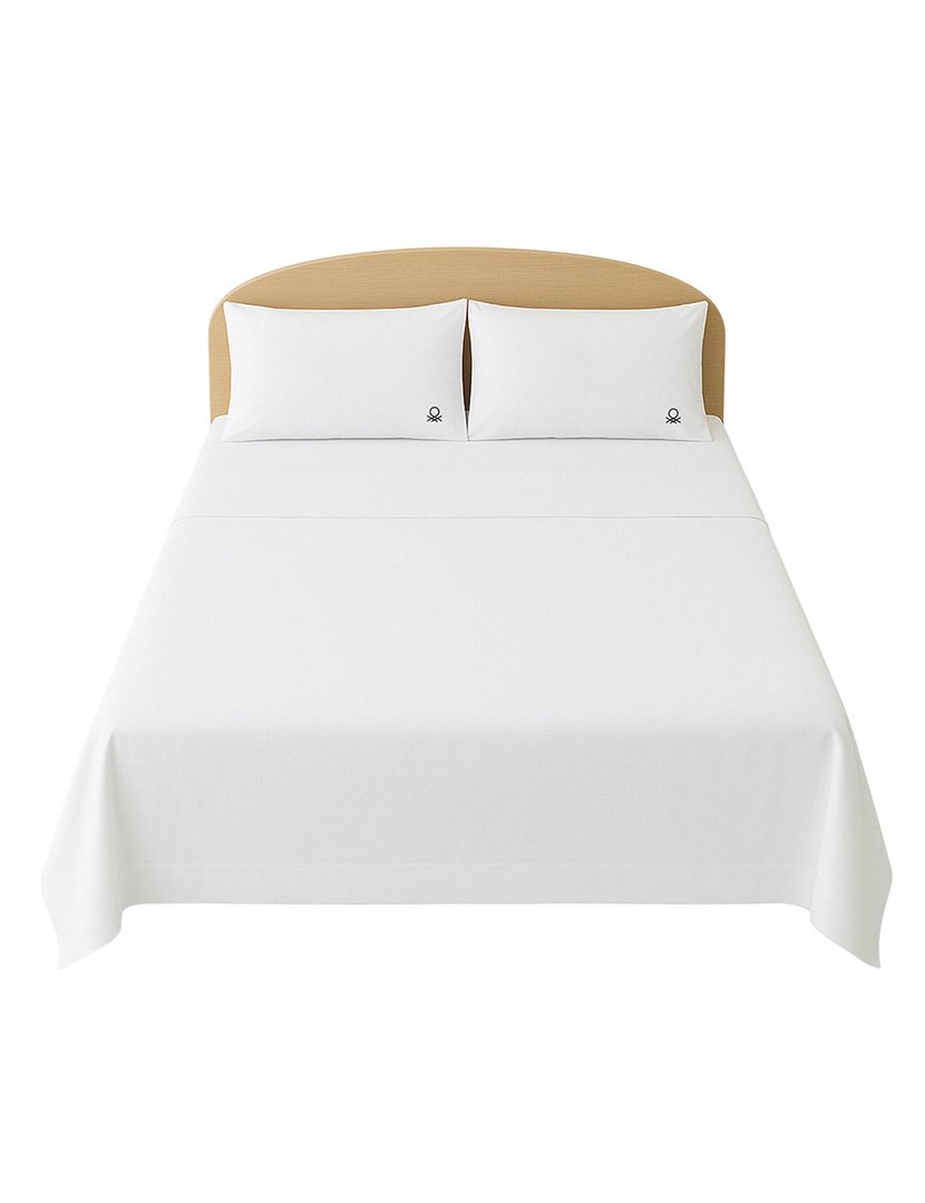Conjunto Lençóis Brancos 200x200x40+50x85 cm