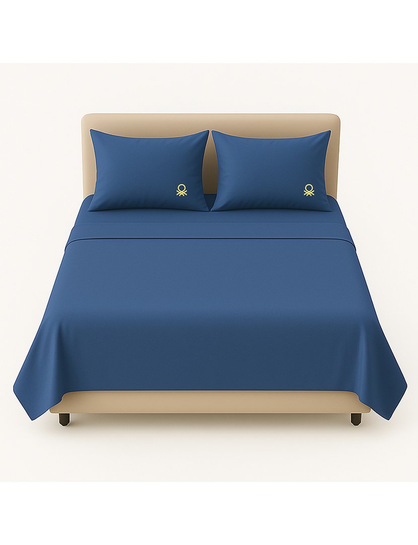 Conjunto Lençóis Azul Marinho 200x200+30 cm