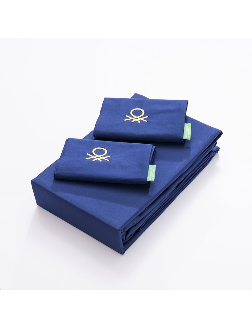 Conjunto Lençóis Azul Marinho 200x200+30 cm