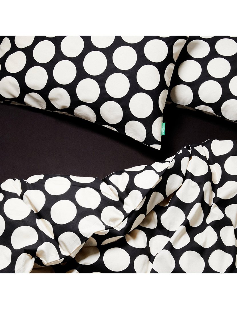 Conjunto Capa Edredon Bolas Preto 120x200x25+50x80 cm