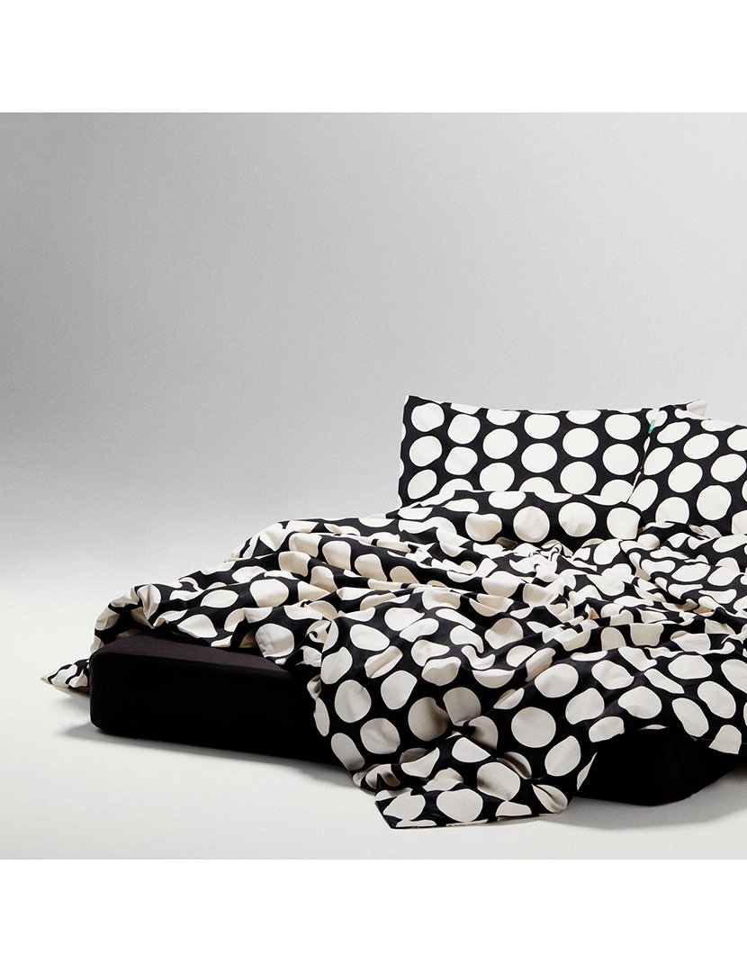 Conjunto Capa Edredon Bolas Preto 120x200x25+50x80 cm