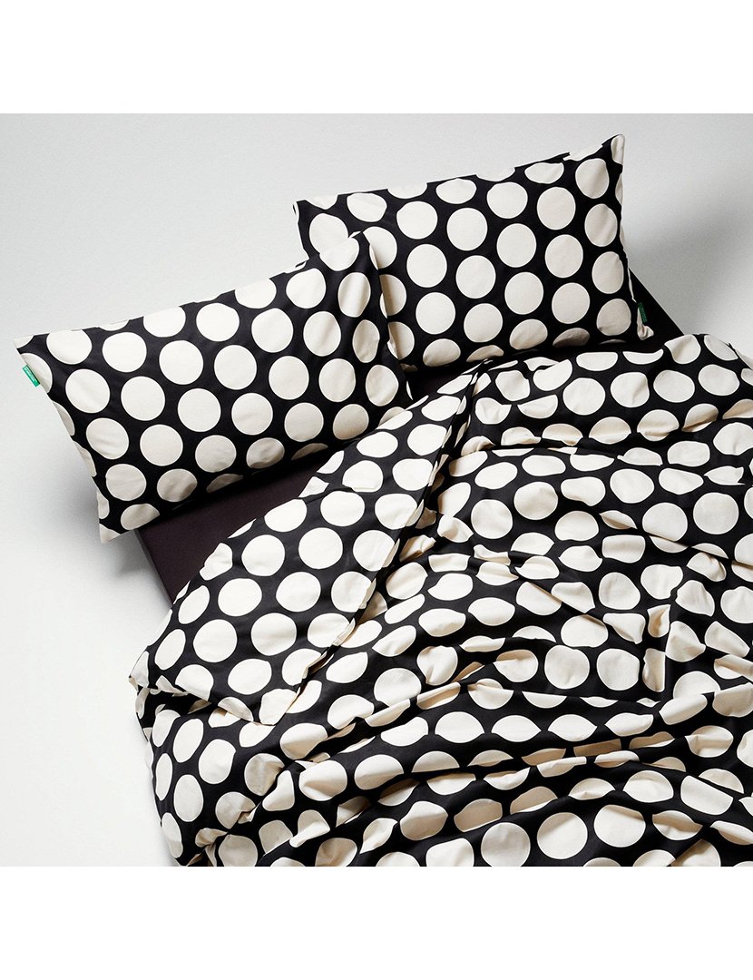 Conjunto Capa Edredon Bolas Preto 200x200x30+50x80 cm