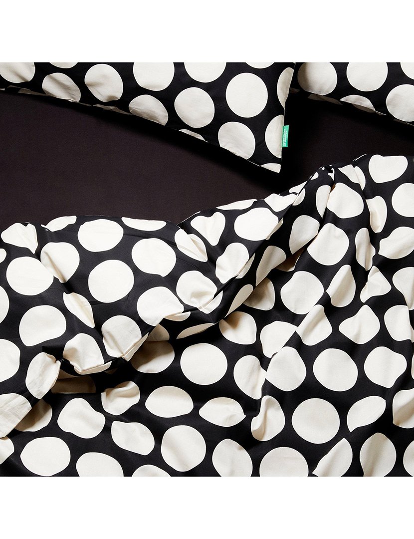 Conjunto Capa Edredon Bolas Preto 90x200x40+50x85 cm